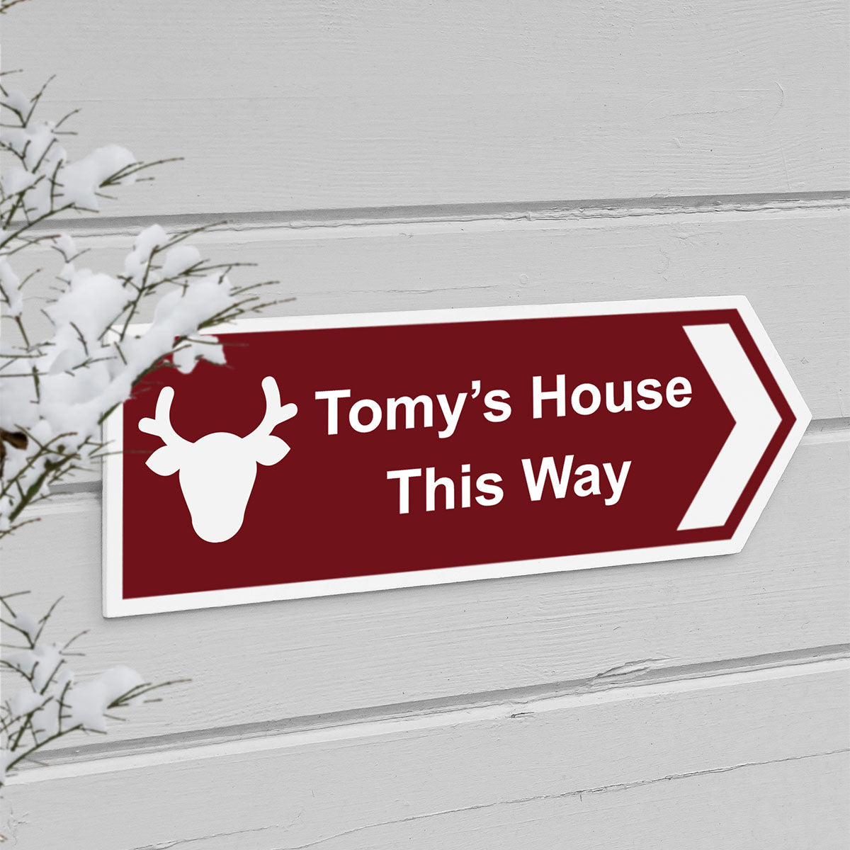 Personalised Christmas Directional Sign in Small