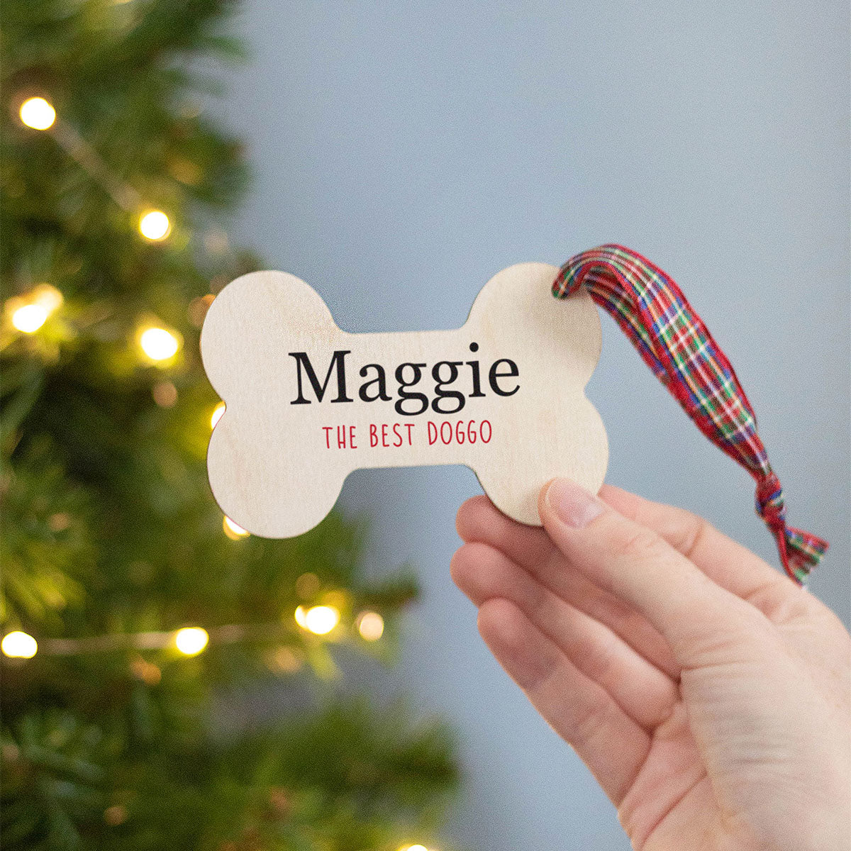 Personalised Dog Wooden Christmas Tree Decoration