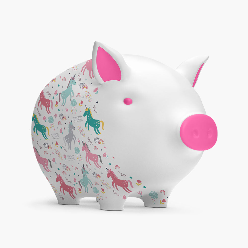 Tilly Pig Unicorn & Rainbows Piggy Bank