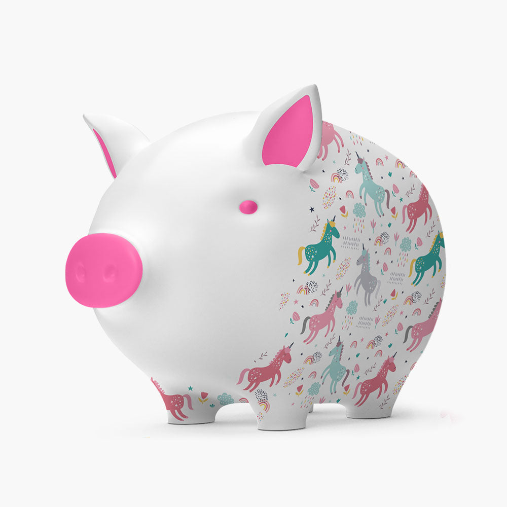 Tilly Pig Unicorn & Rainbows Piggy Bank