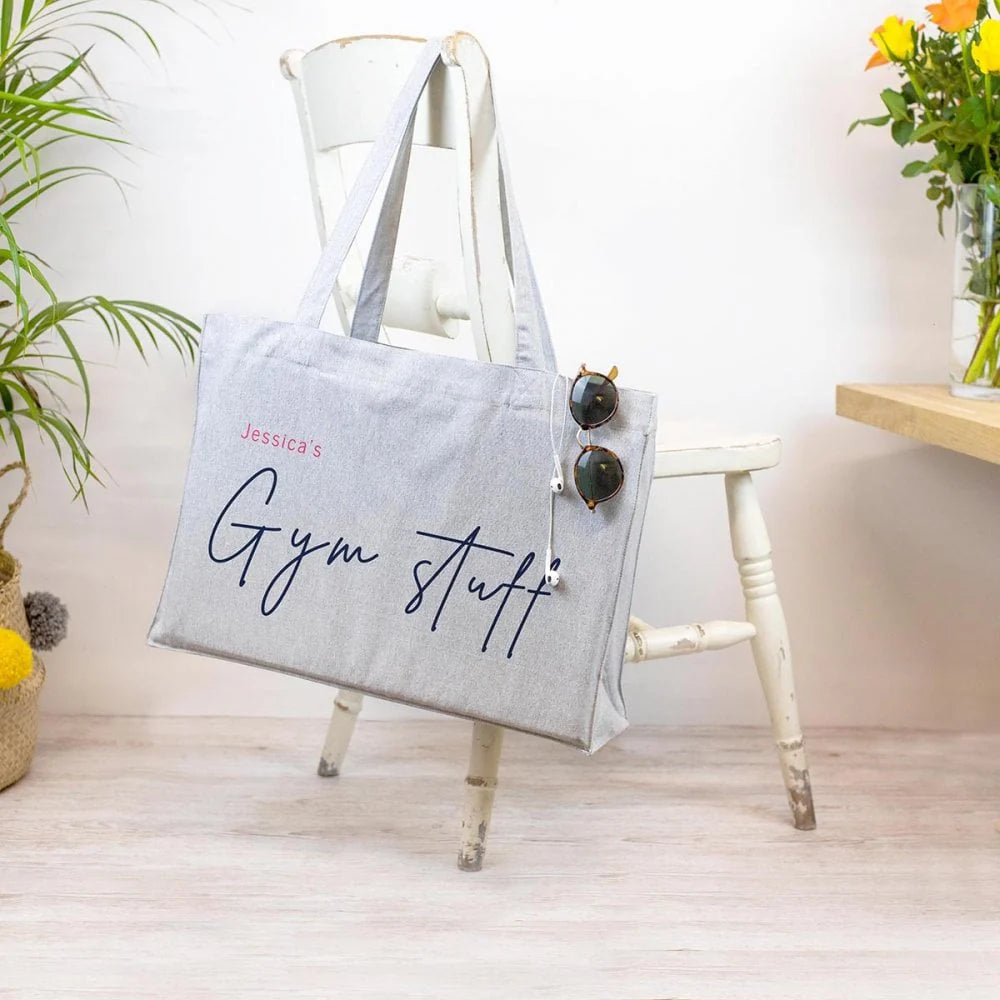 Personalised Recycled Tote Bag in Grey
