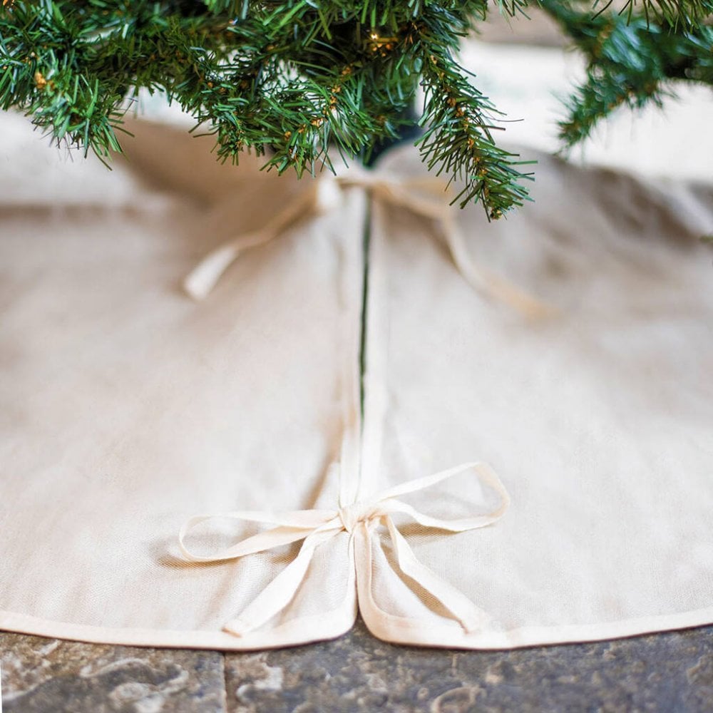 Personalised Christmas Linen Tree Skirt