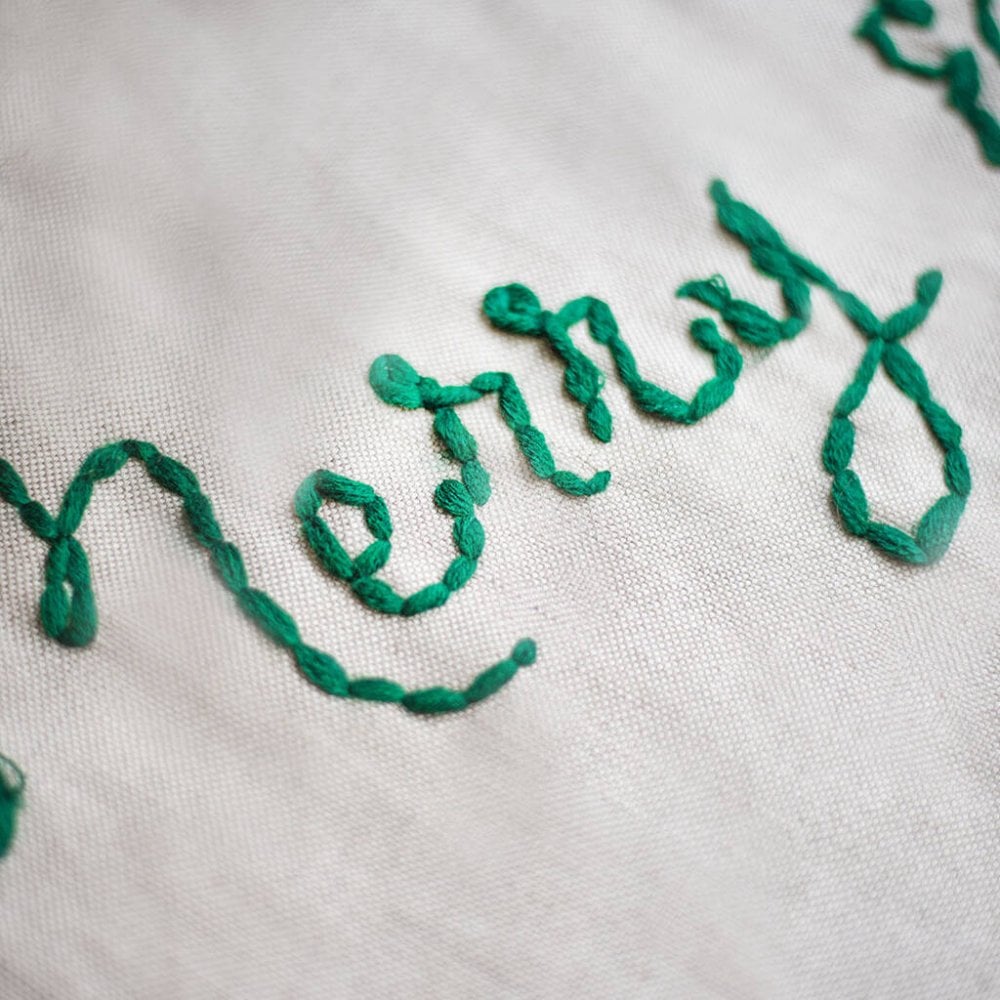 Hand Embroidered Christmas Tree Skirt