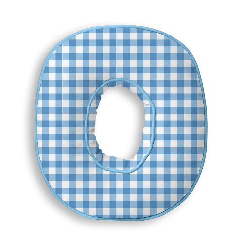 Personalised Letter Cushion 'O' in Blue Gingham