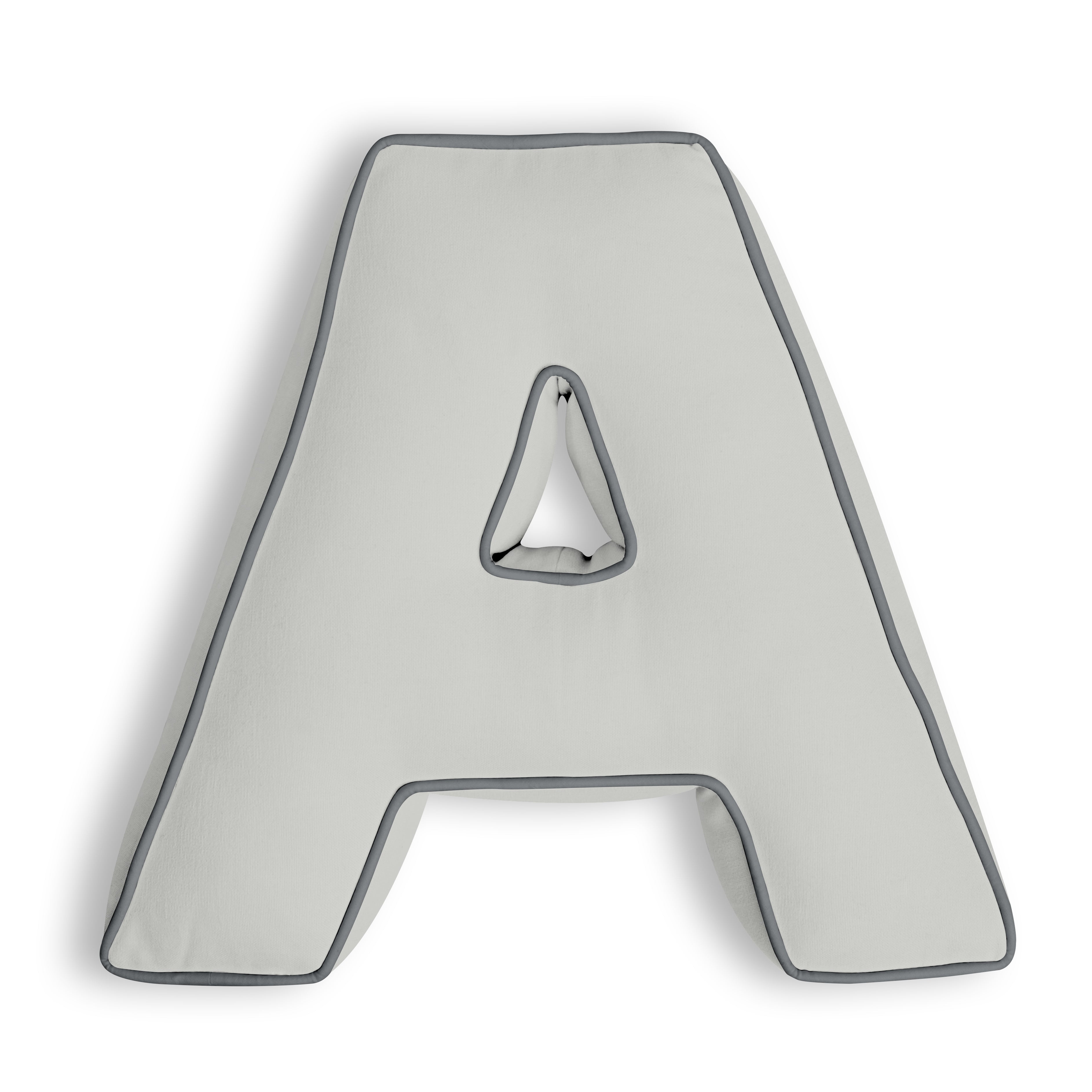 Personalised Letter Cushion 'A' in Silver