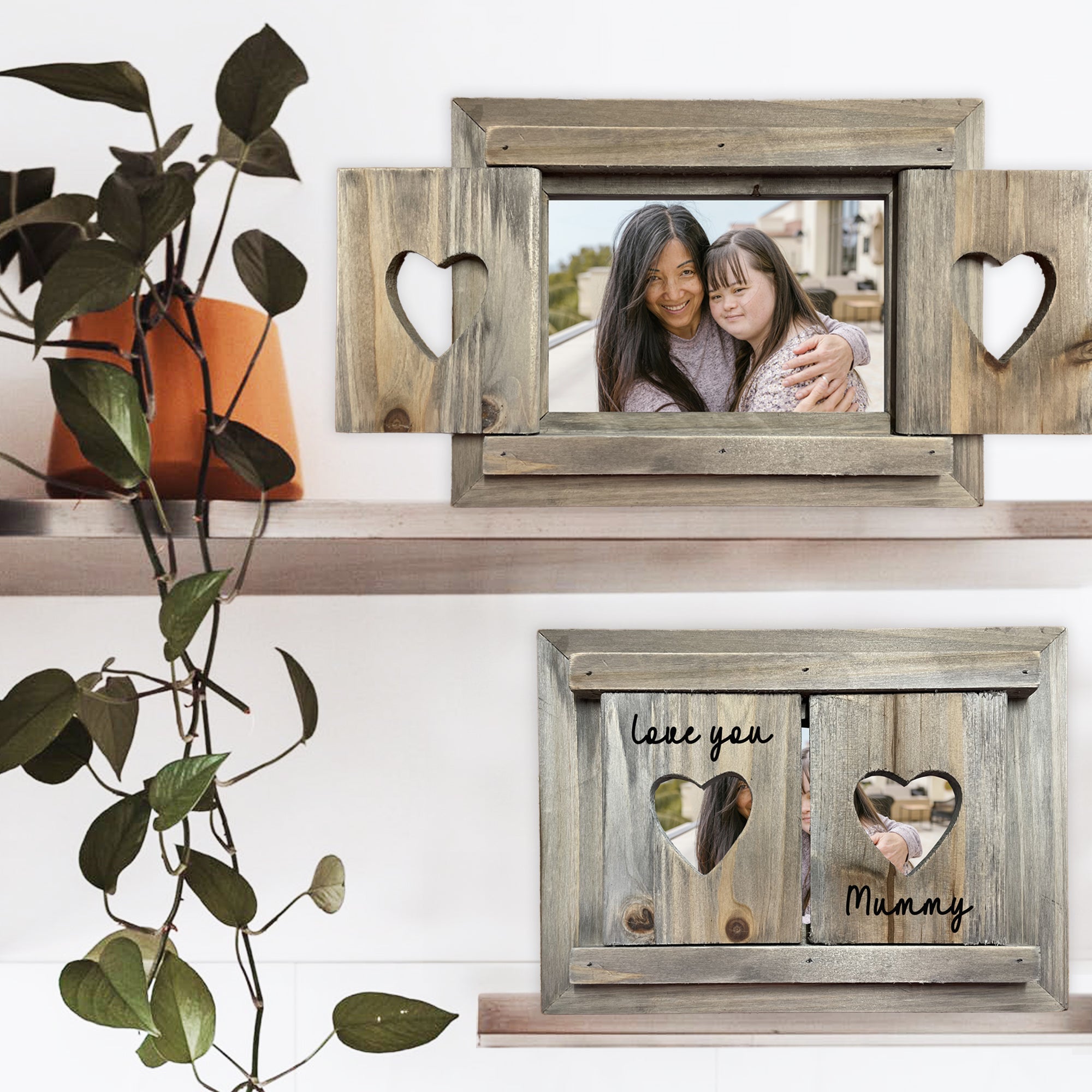 Personalised Hand Painted Heart Shutter Photo Frame