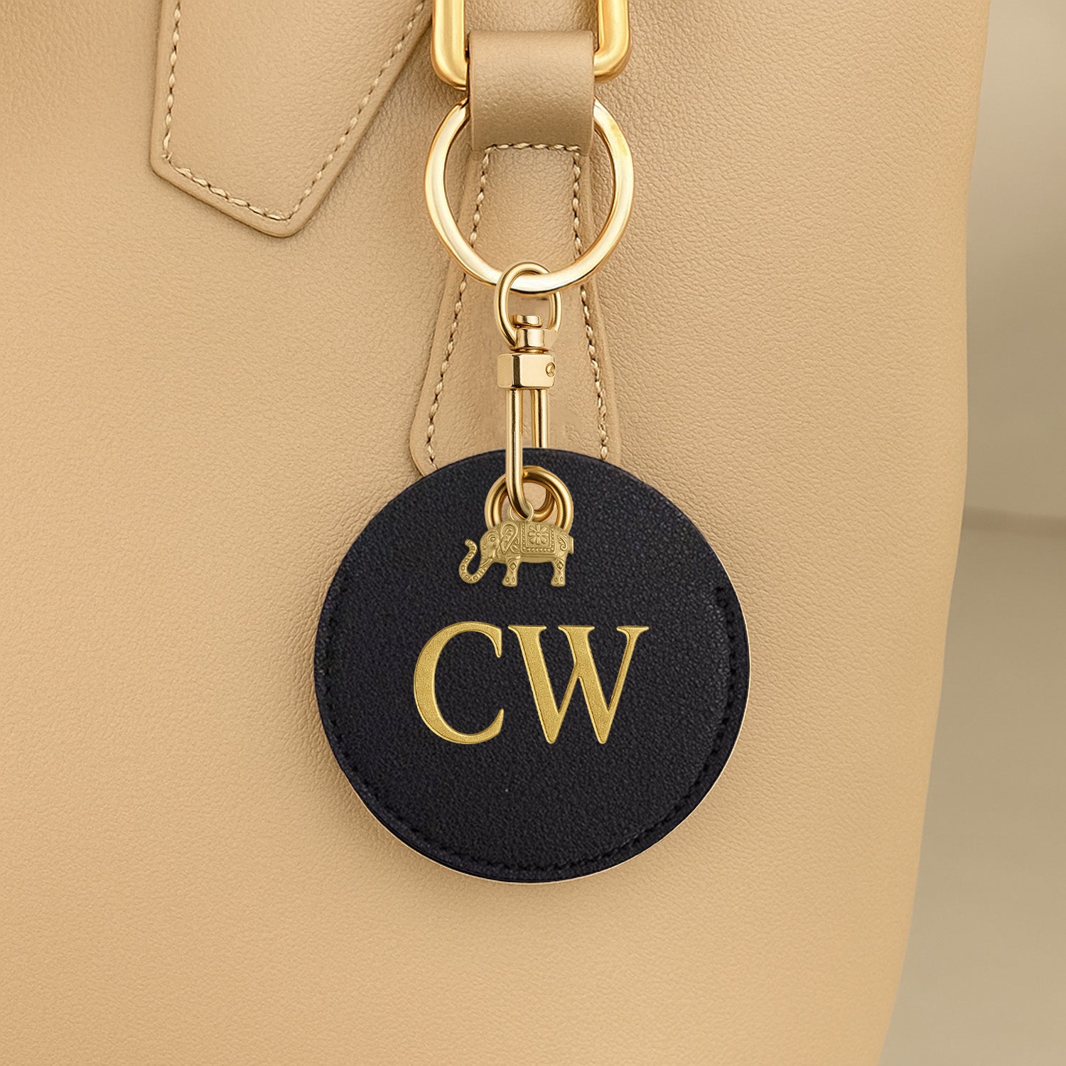 Personalised Vegan Leather Bag Accessory with Charm