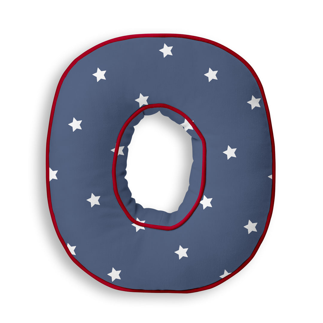 Personalised Letter Cushion 'O' in Navy Stars