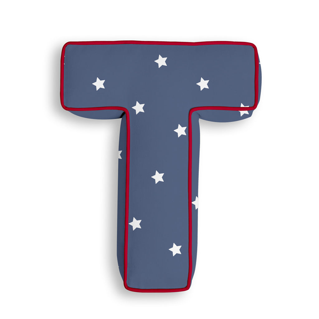 Personalised Letter Cushion T Stars