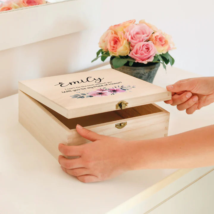 Personalised Wooden Keepsake Bridesmaid Box