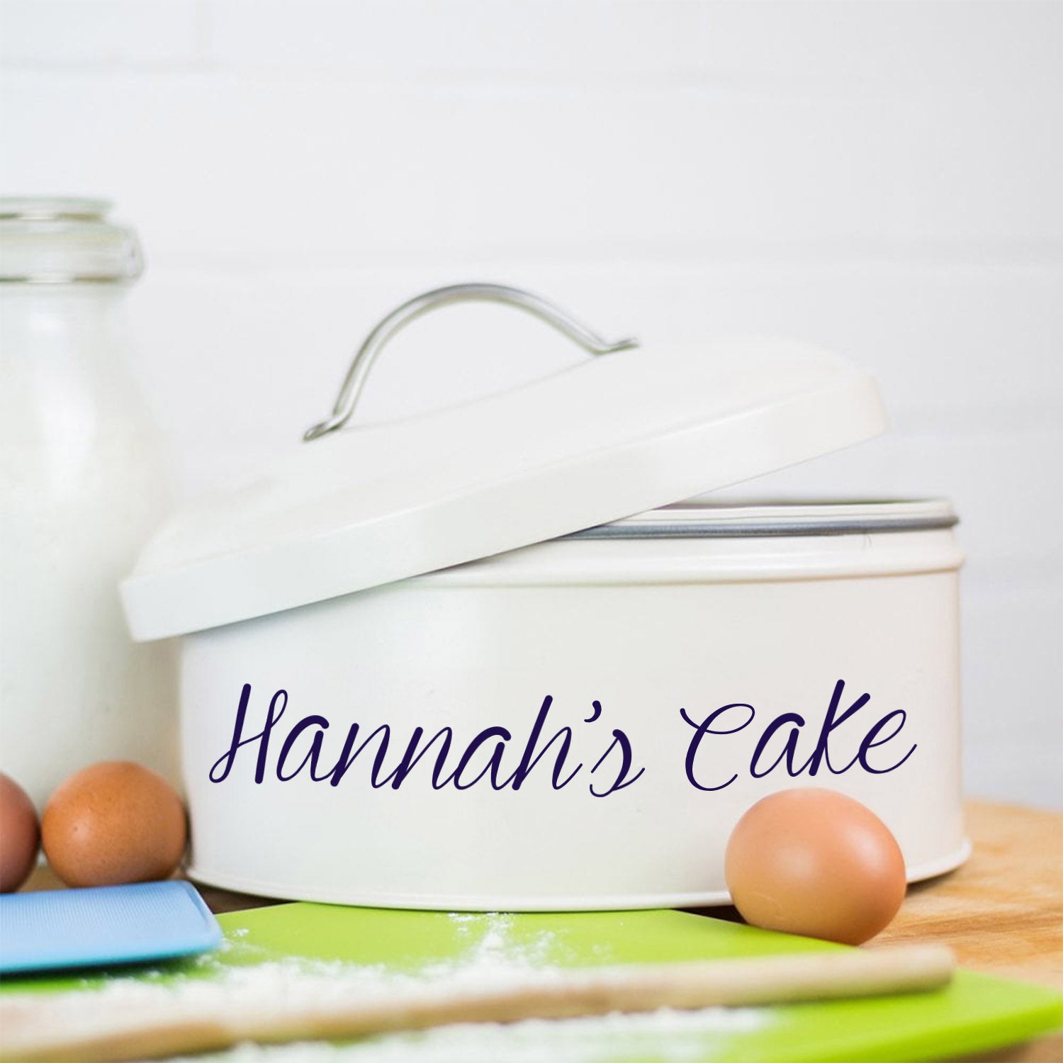 Personalised Cake Tin in Cream