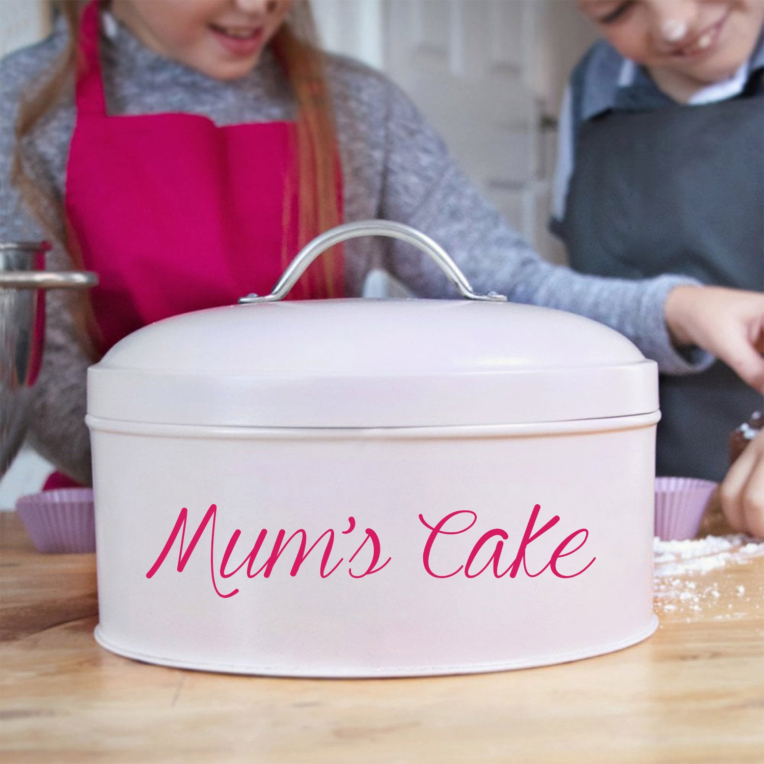 Personalised Cake Tin in Cream