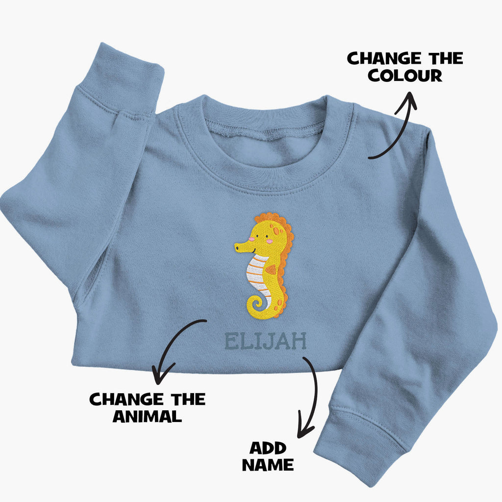 Personalised Embroidered Seahorse Jumper