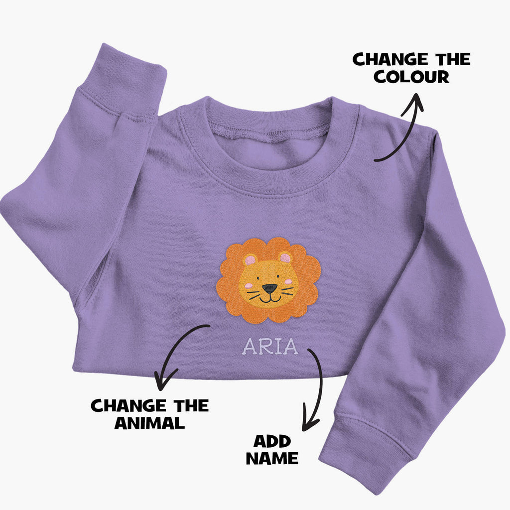 Personalised Embroidered Lion Jumper