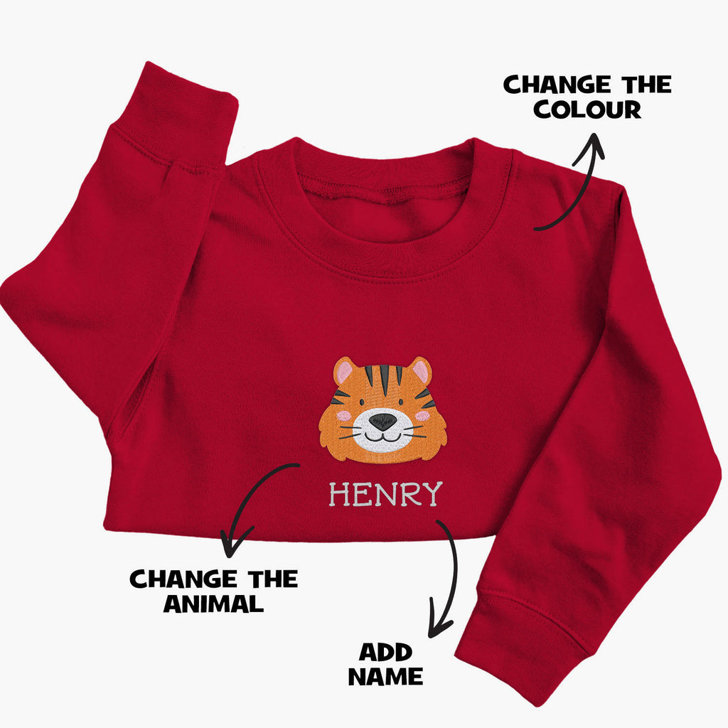 Personalised Embroidered Tiger Jumper