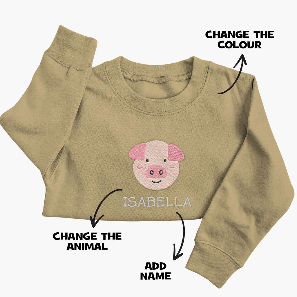 Personalised Embroidered Pig Jumper