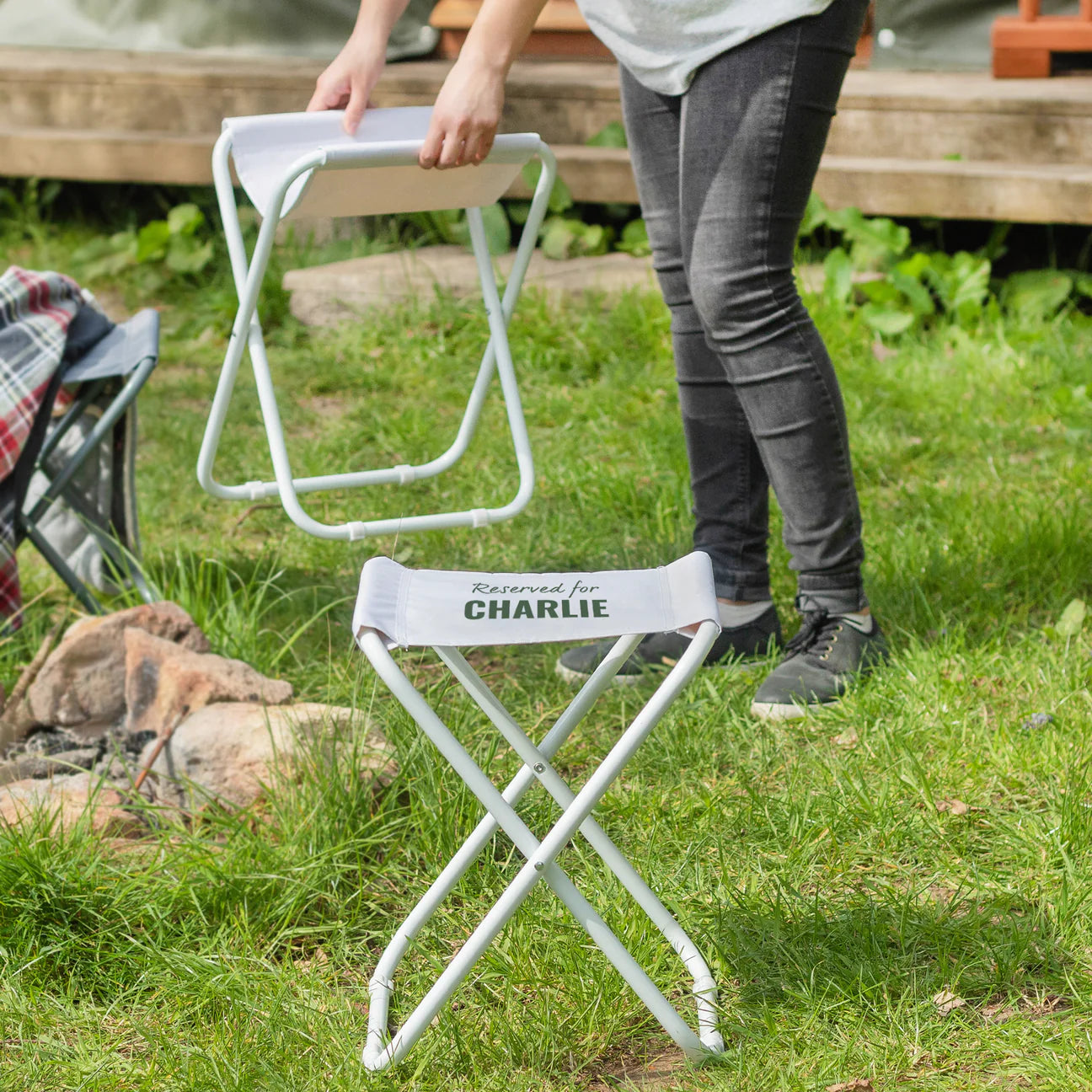 Personalised Camping Stool Taupe