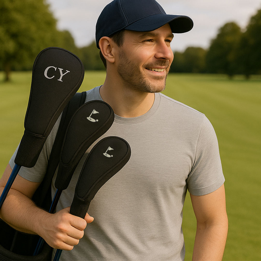 Personalised 3 Piece Golf Head Cover Set