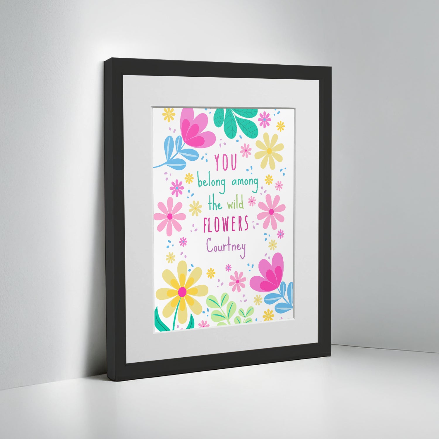 Personalised Flower Power Children’s Nursery Framed Print