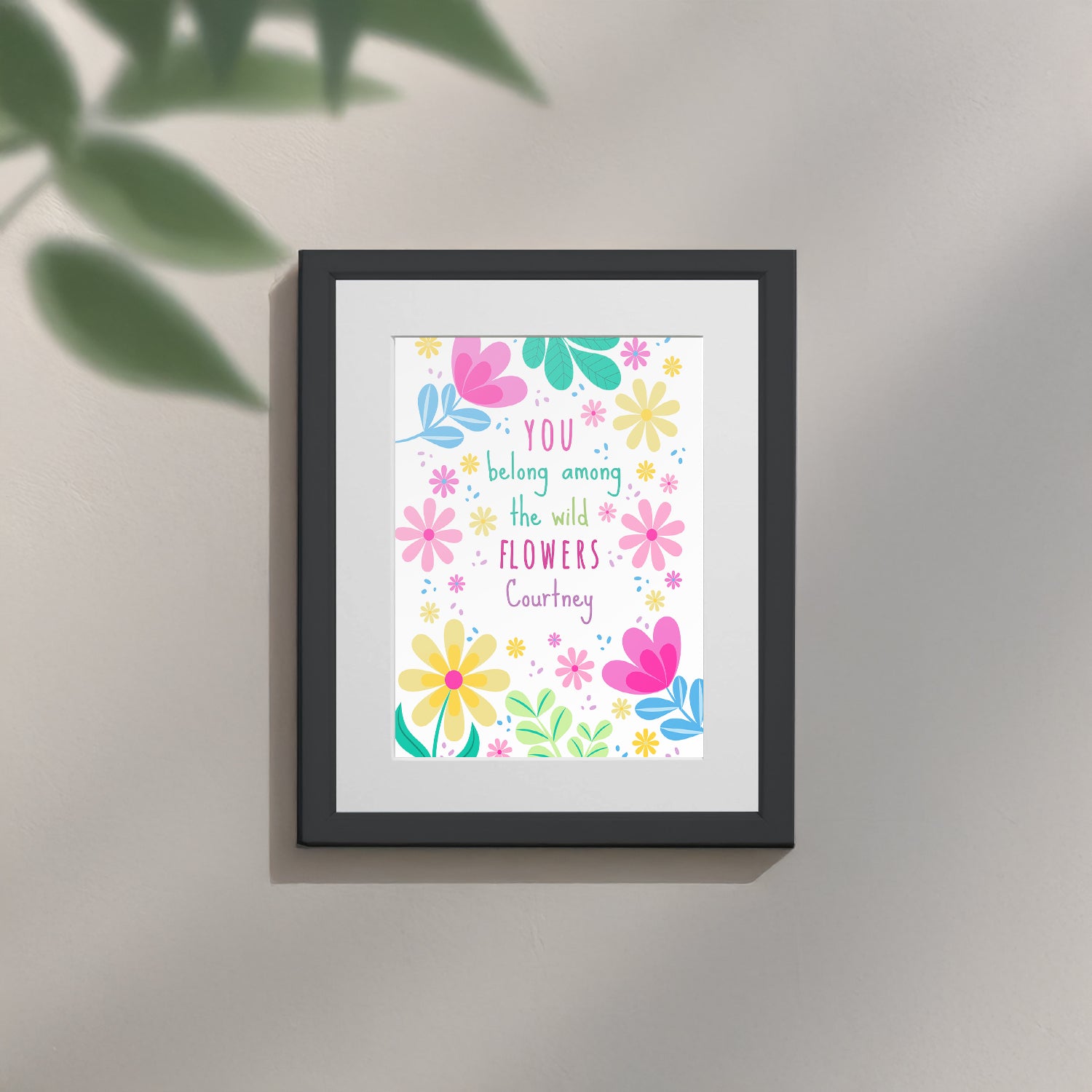 Personalised Flower Power Children’s Nursery Framed Print