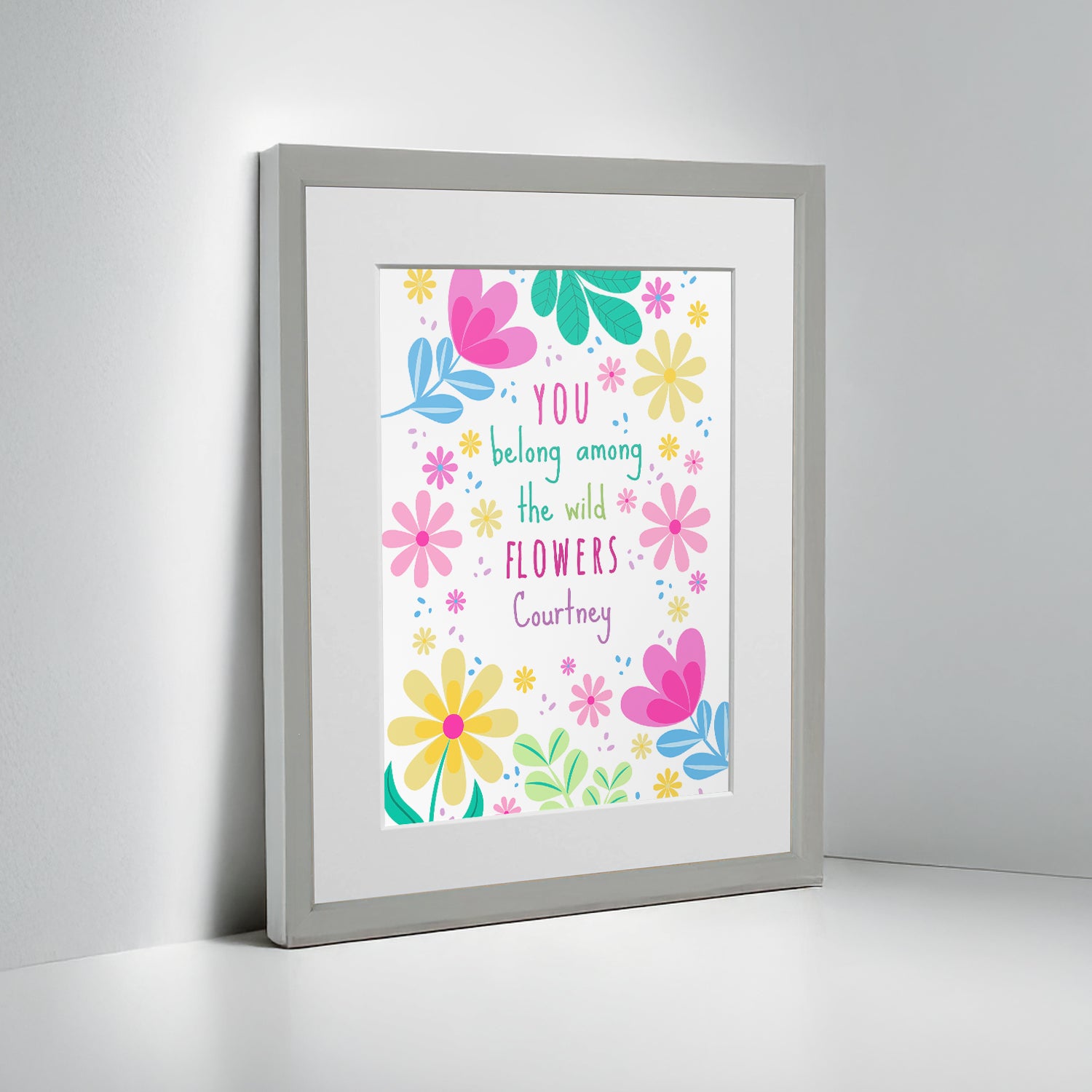 Personalised Flower Power Children’s Nursery Framed Print