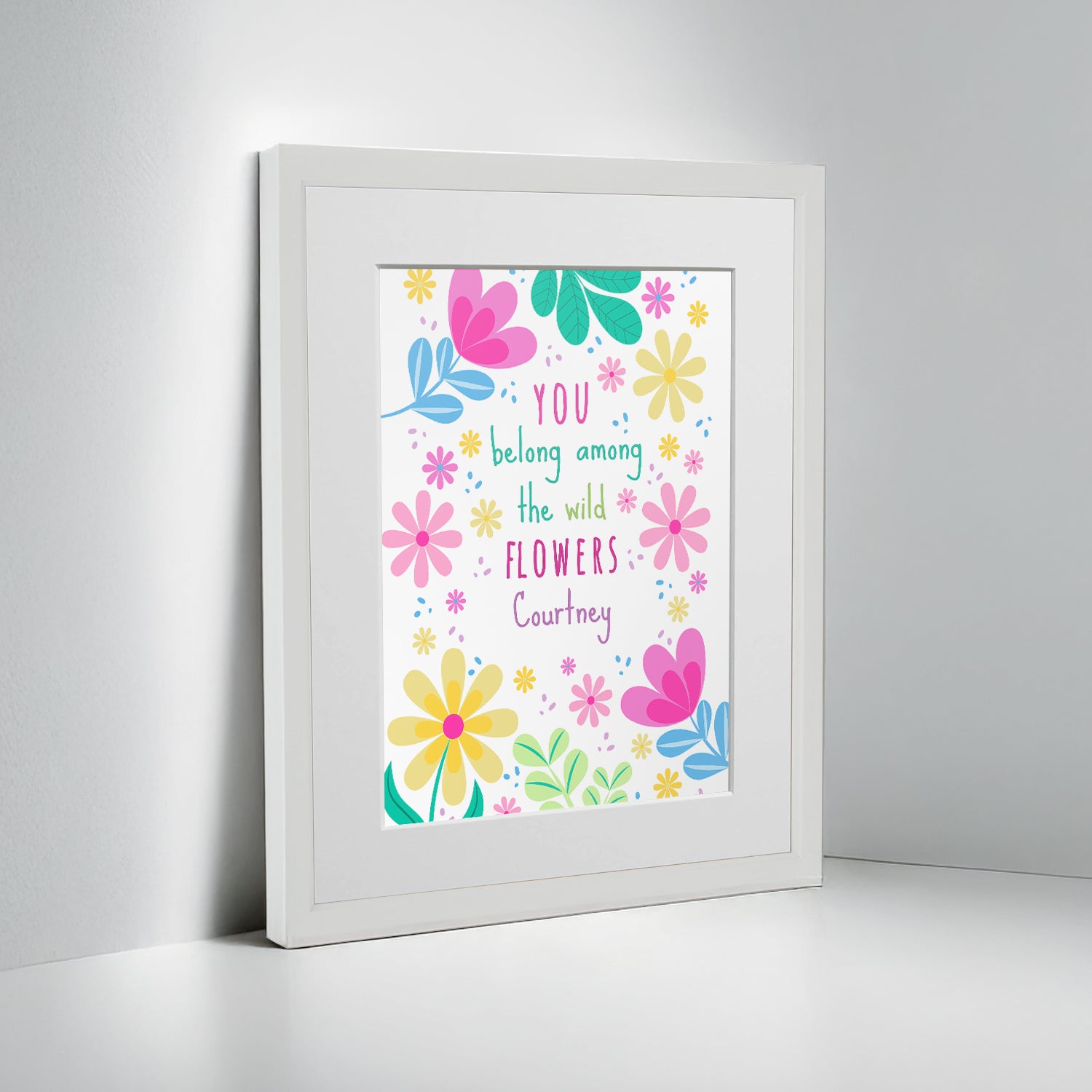 Personalised Flower Power Children’s Nursery Framed Print