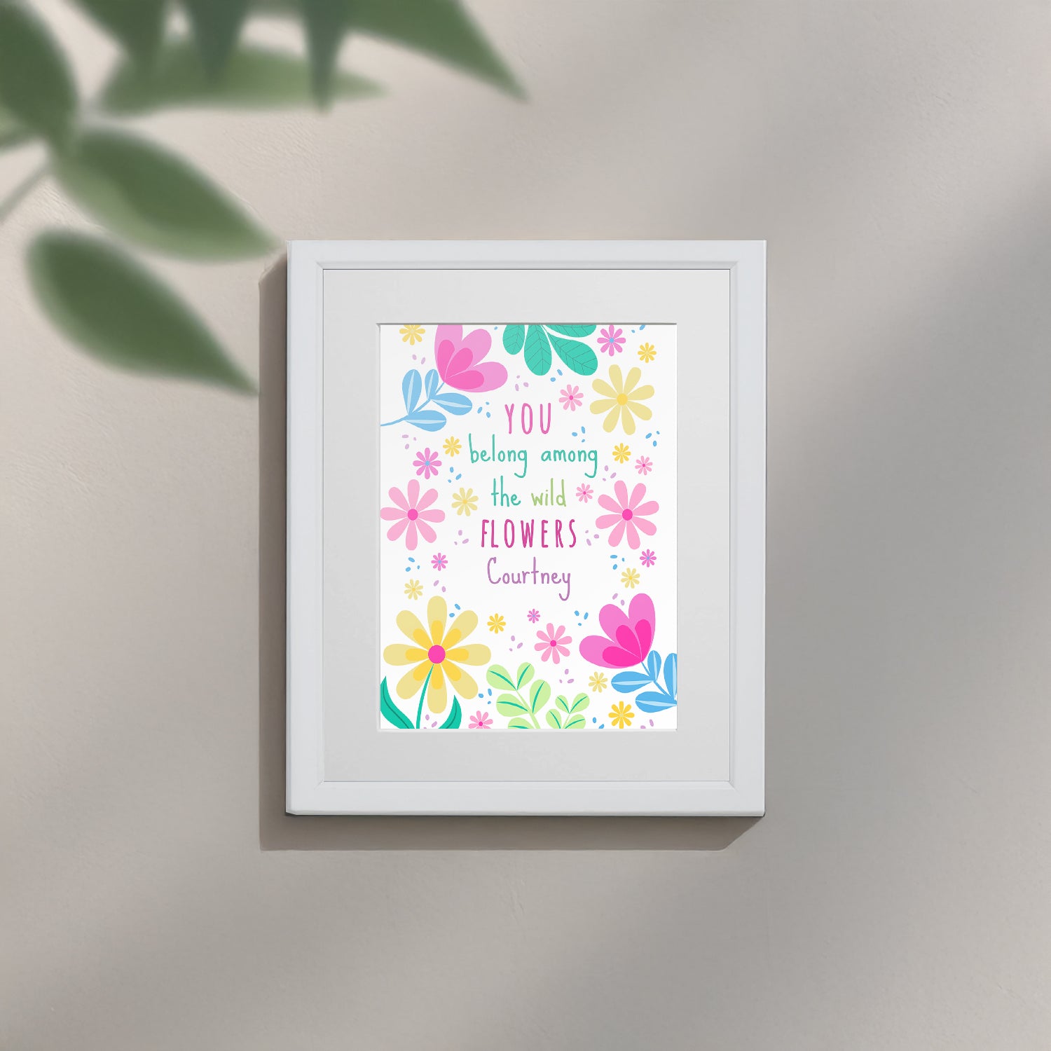 Personalised Flower Power Children’s Nursery Framed Print