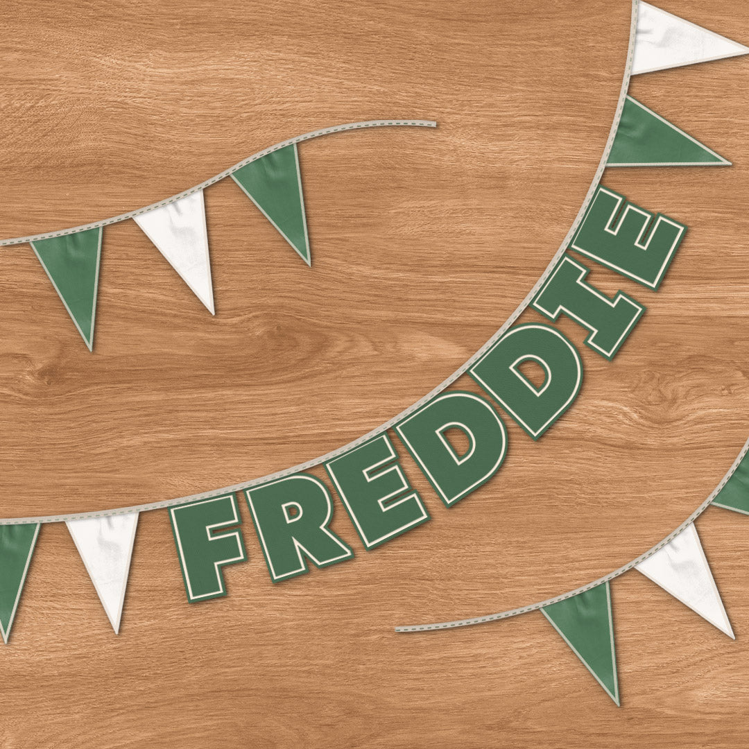 Personalised 7 Letter Name Bunting in Forest Green