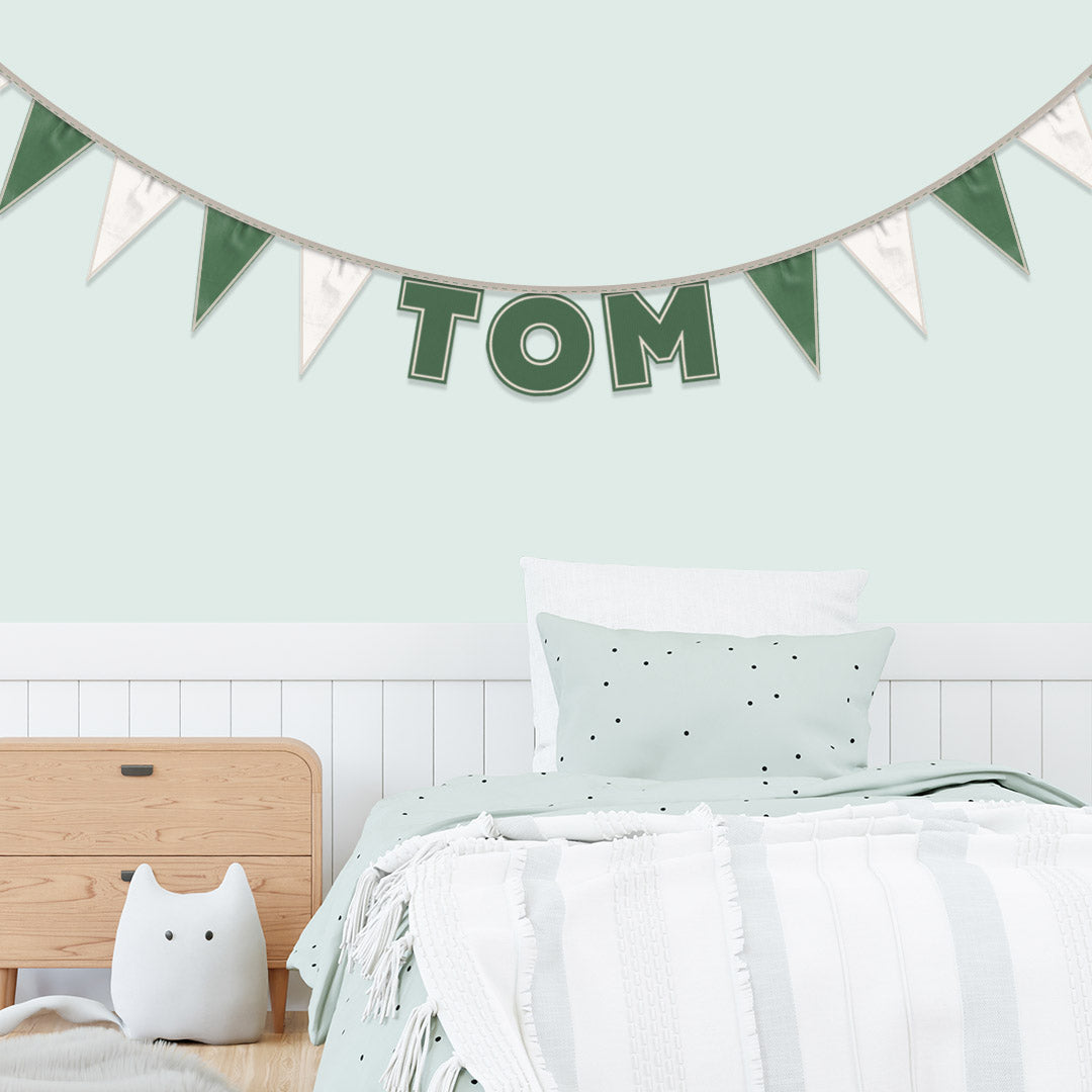 Personalised 3 Letter Name Bunting in Forest Green