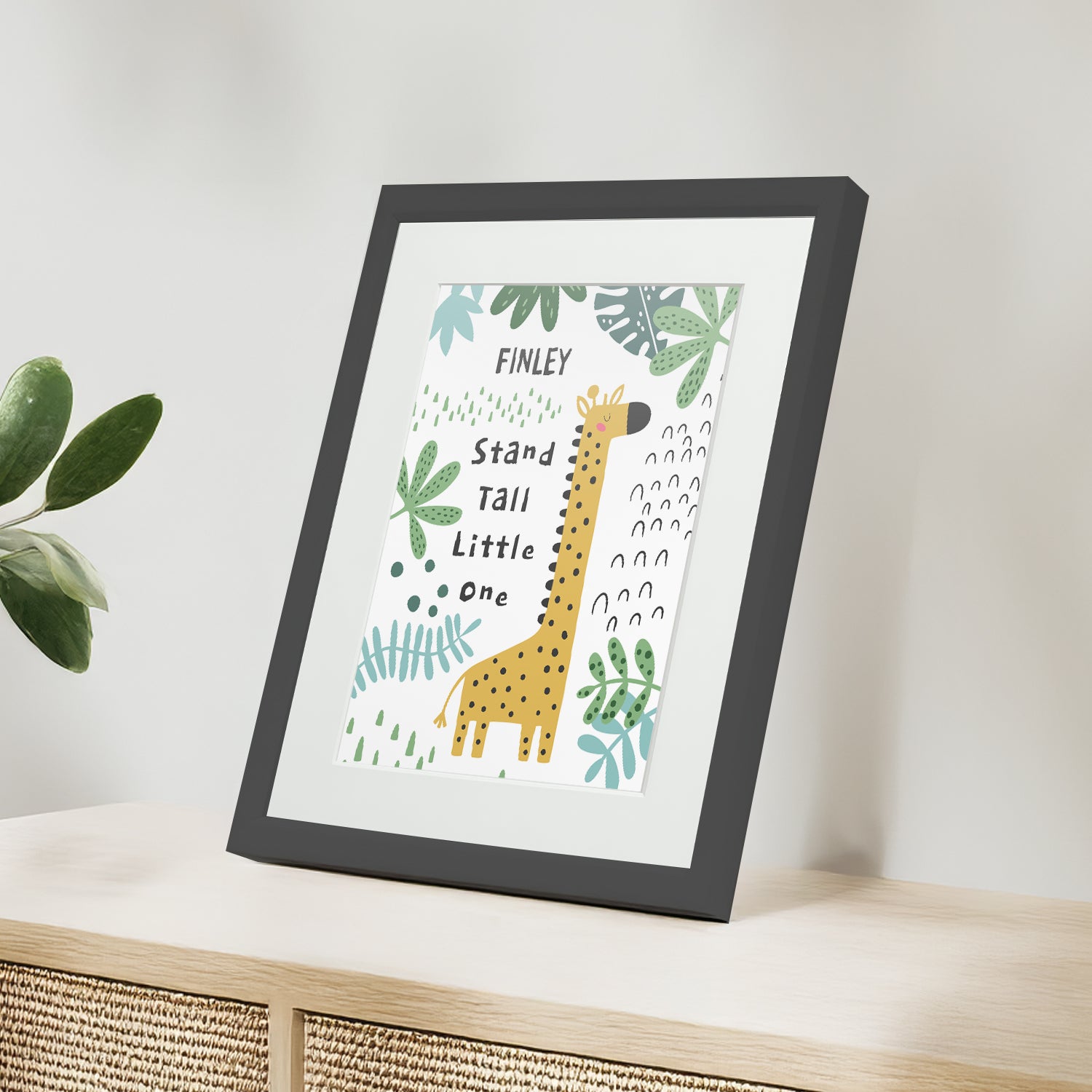Personalised Giraffe Children’s Nursery Framed Print