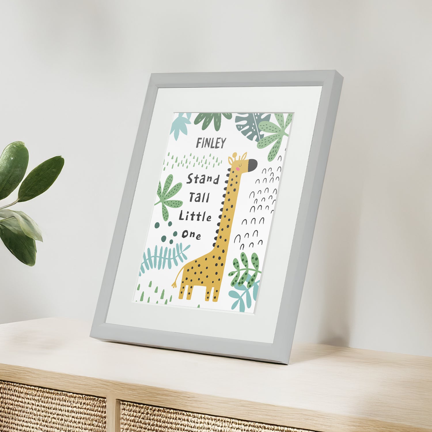 Personalised Giraffe Children’s Nursery Framed Print