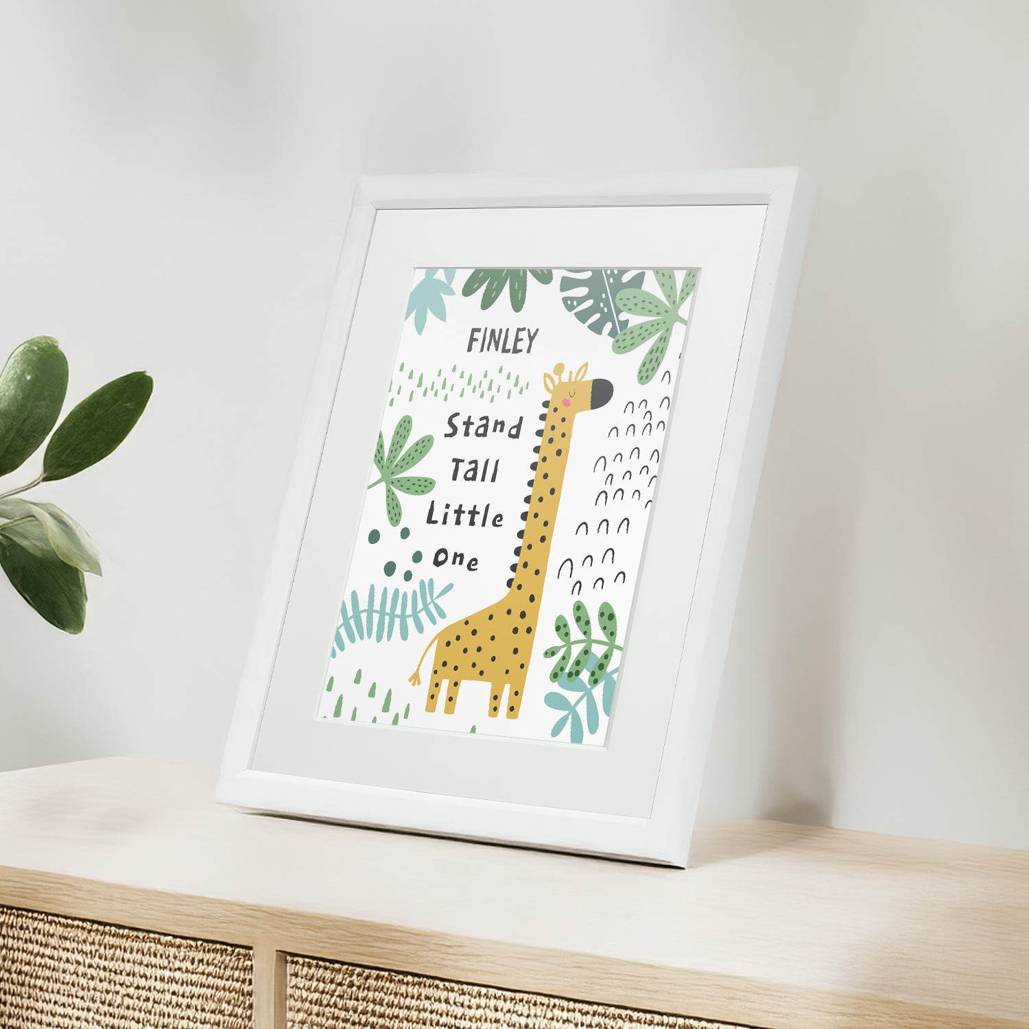 Personalised Giraffe Children’s Nursery Framed Print