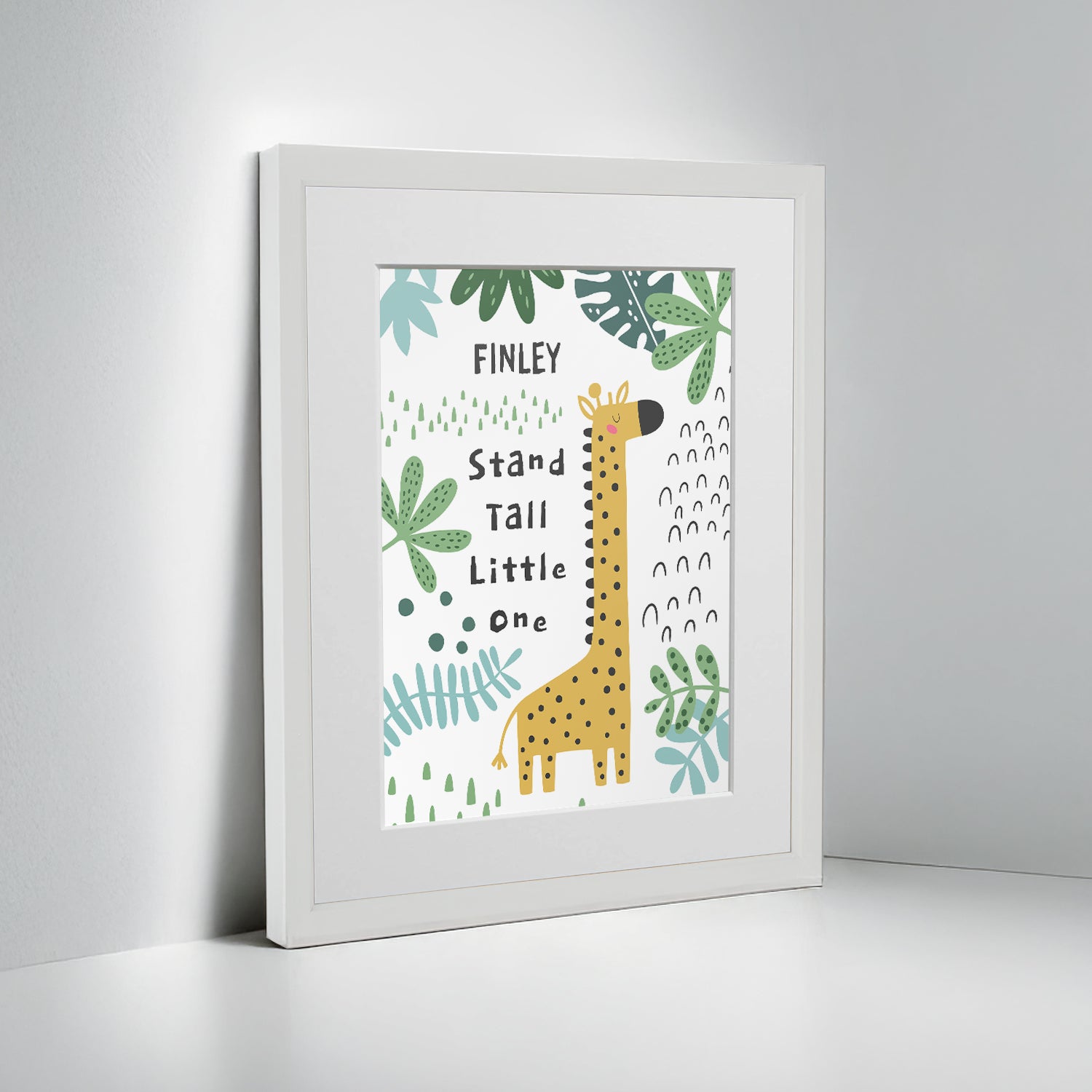 Personalised Giraffe Children’s Nursery Framed Print