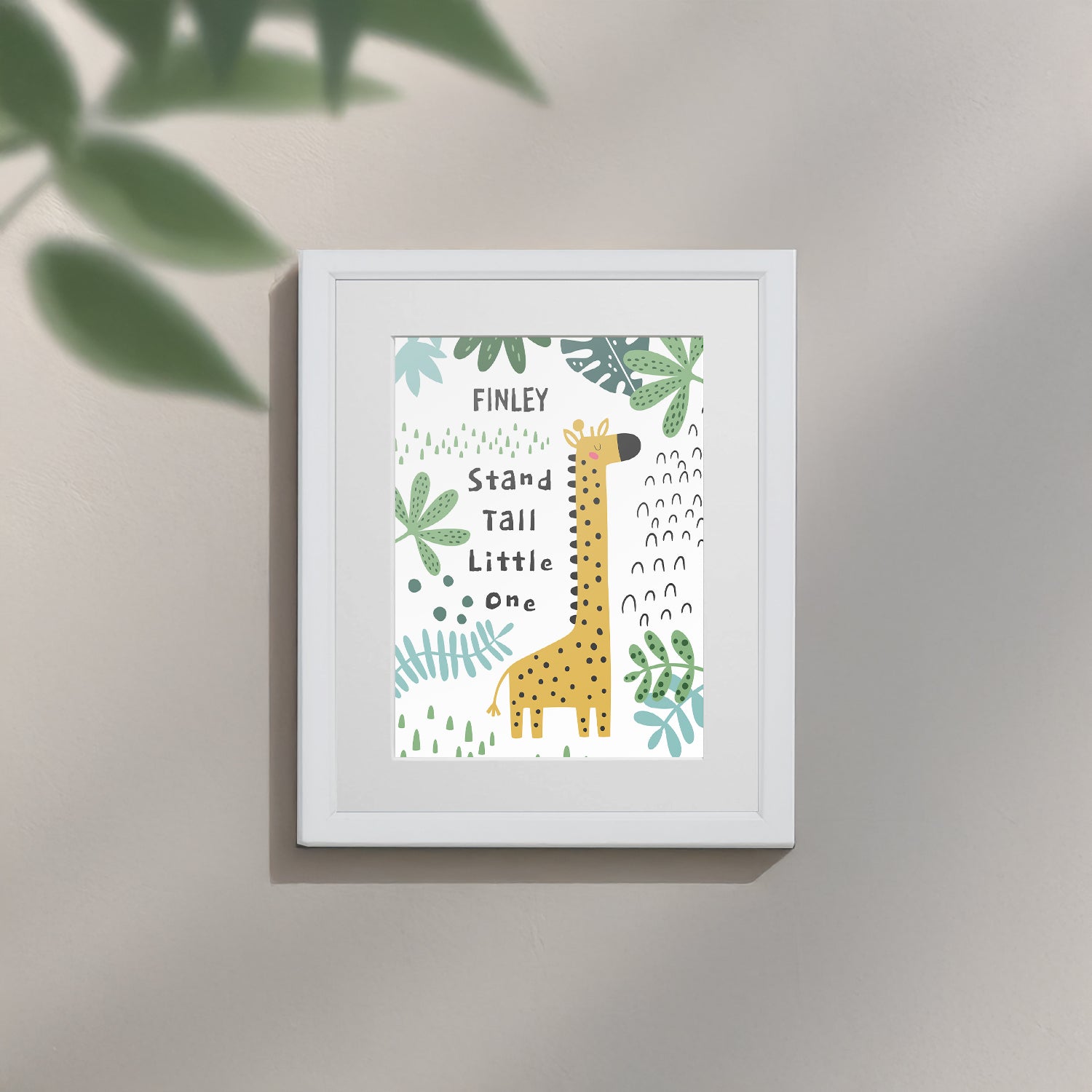 Personalised Giraffe Children’s Nursery Framed Print