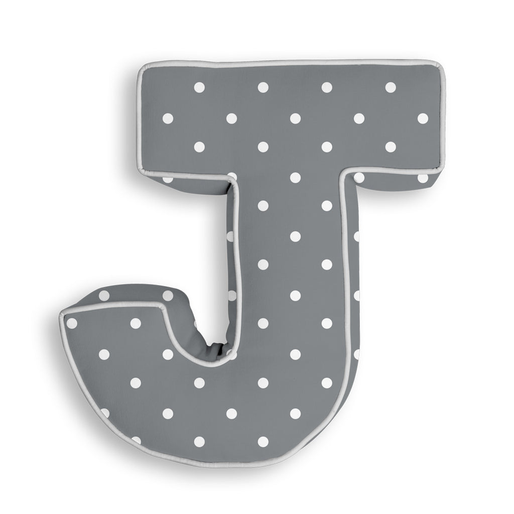 Personalised Letter Cushion J Polka Dot