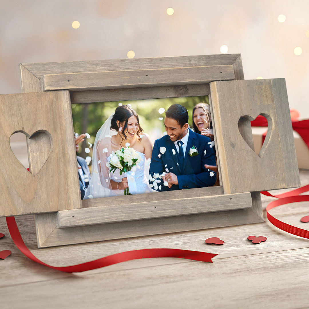 Personalised Hand Painted Heart Shutter Photo Frame