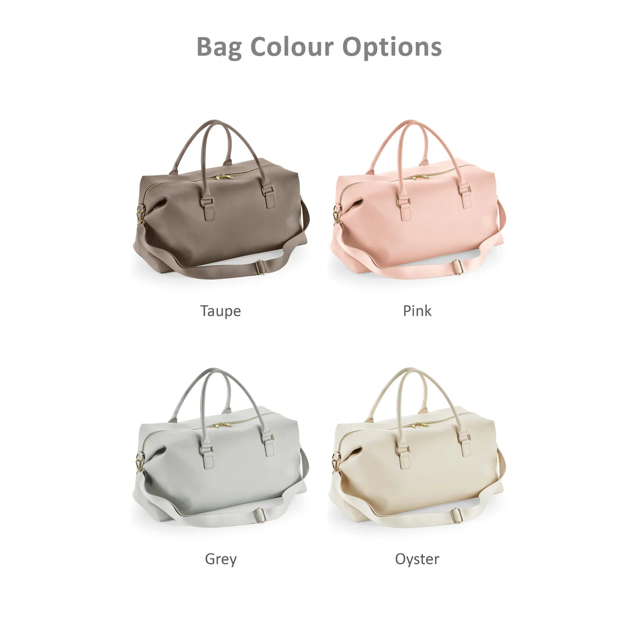 Personalised Vegan Saffiano Pu Leather Weekend Holdall in Oyster