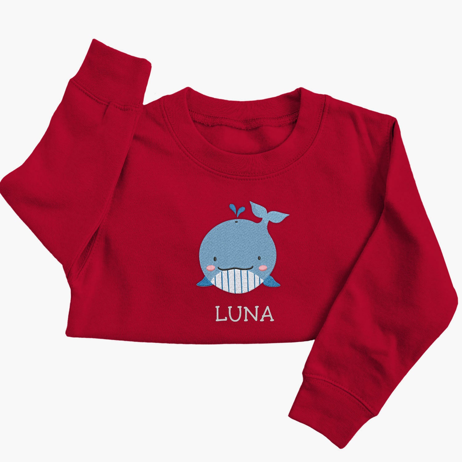 Personalised 'On The Wild Side' Embroidered Children's Whale Jumper