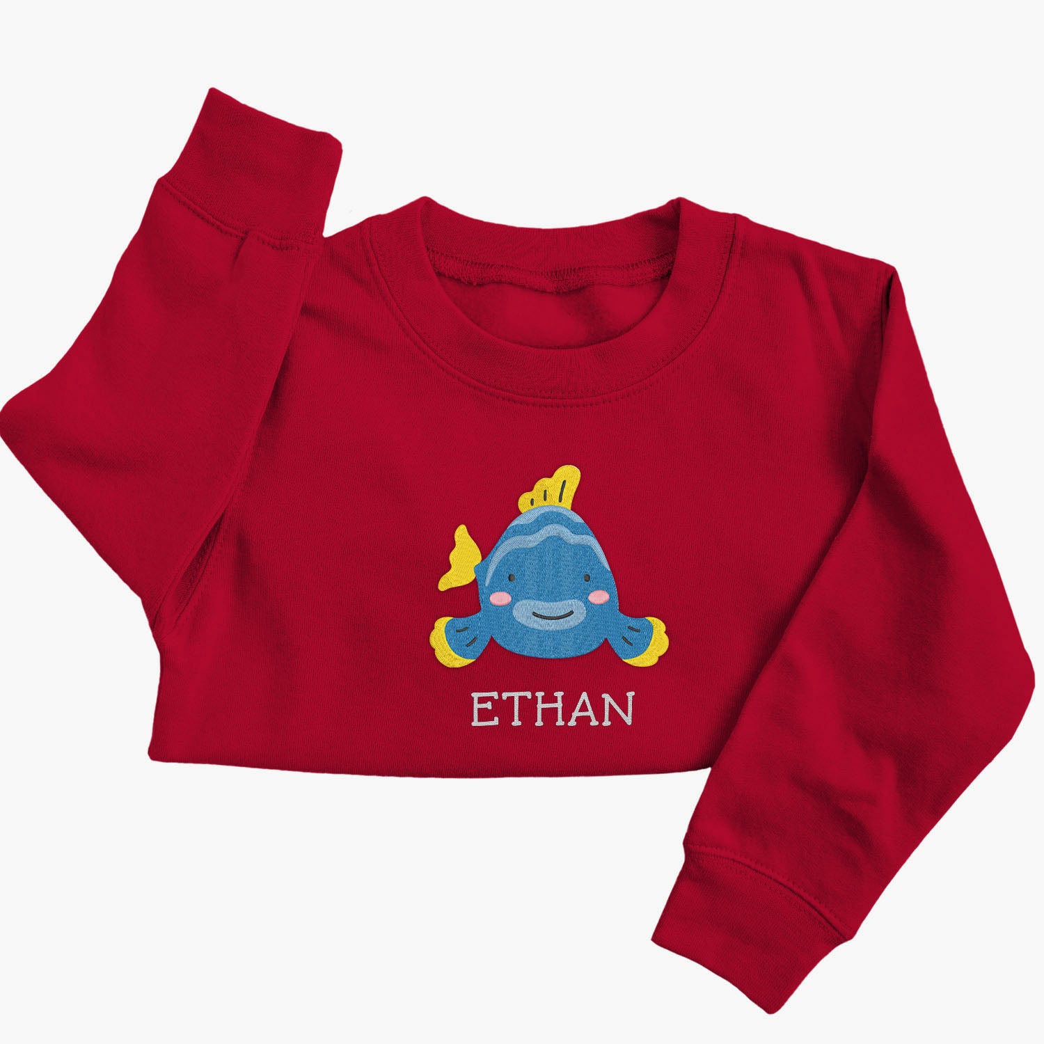 Personalised 'On The Wild Side' Embroidered Children's Fish Jumper