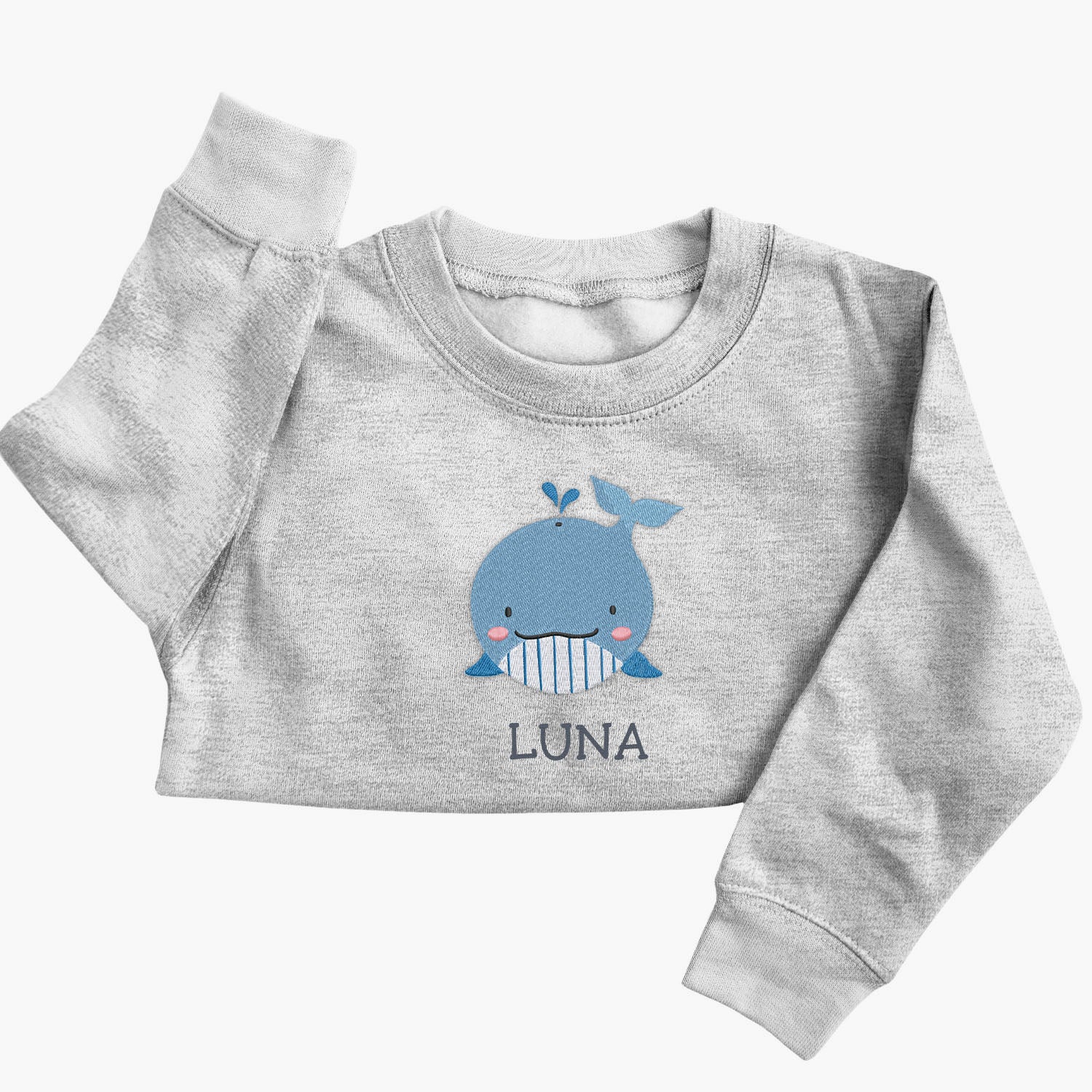 Personalised 'On The Wild Side' Embroidered Children's Whale Jumper