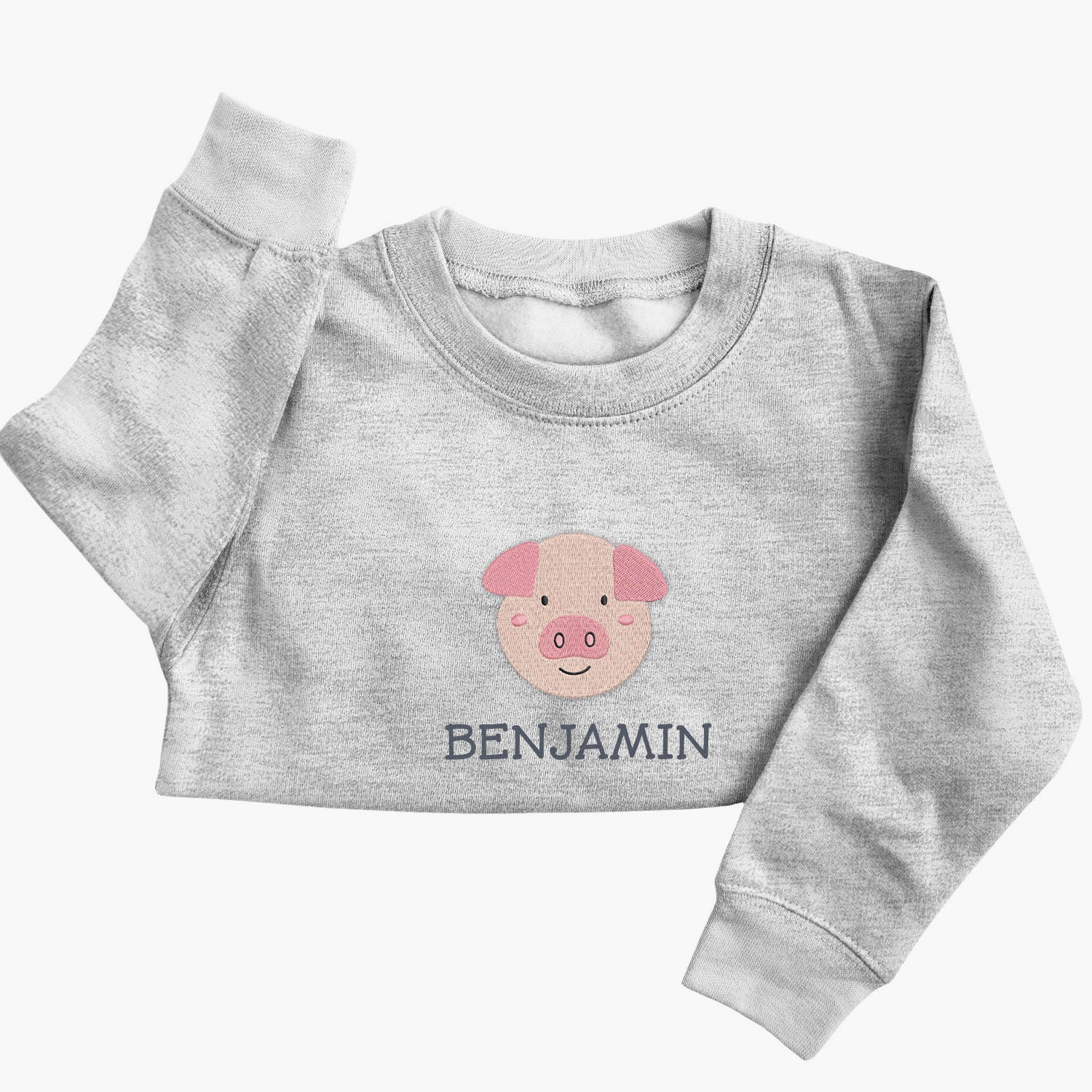 Personalised 'On The Wild Side' Embroidered Children's Pig Jumper