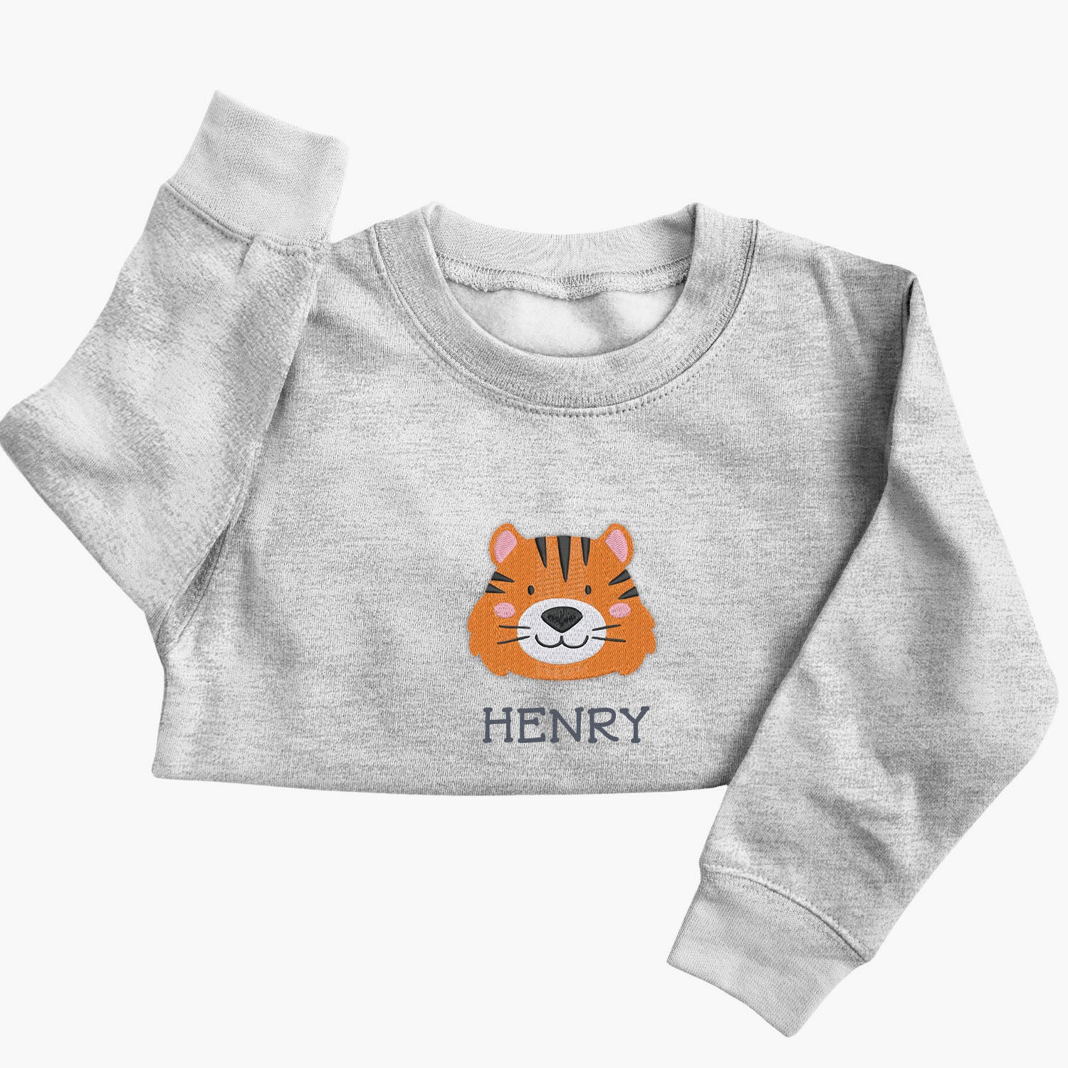 Personalised 'On The Wild Side' Embroidered Children's Tiger Jumper