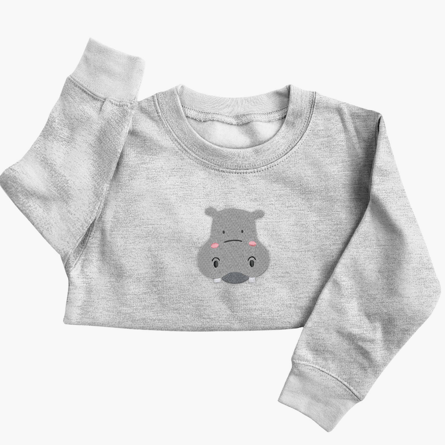 Personalised 'On The Wild Side' Embroidered Children's Hippo Jumper