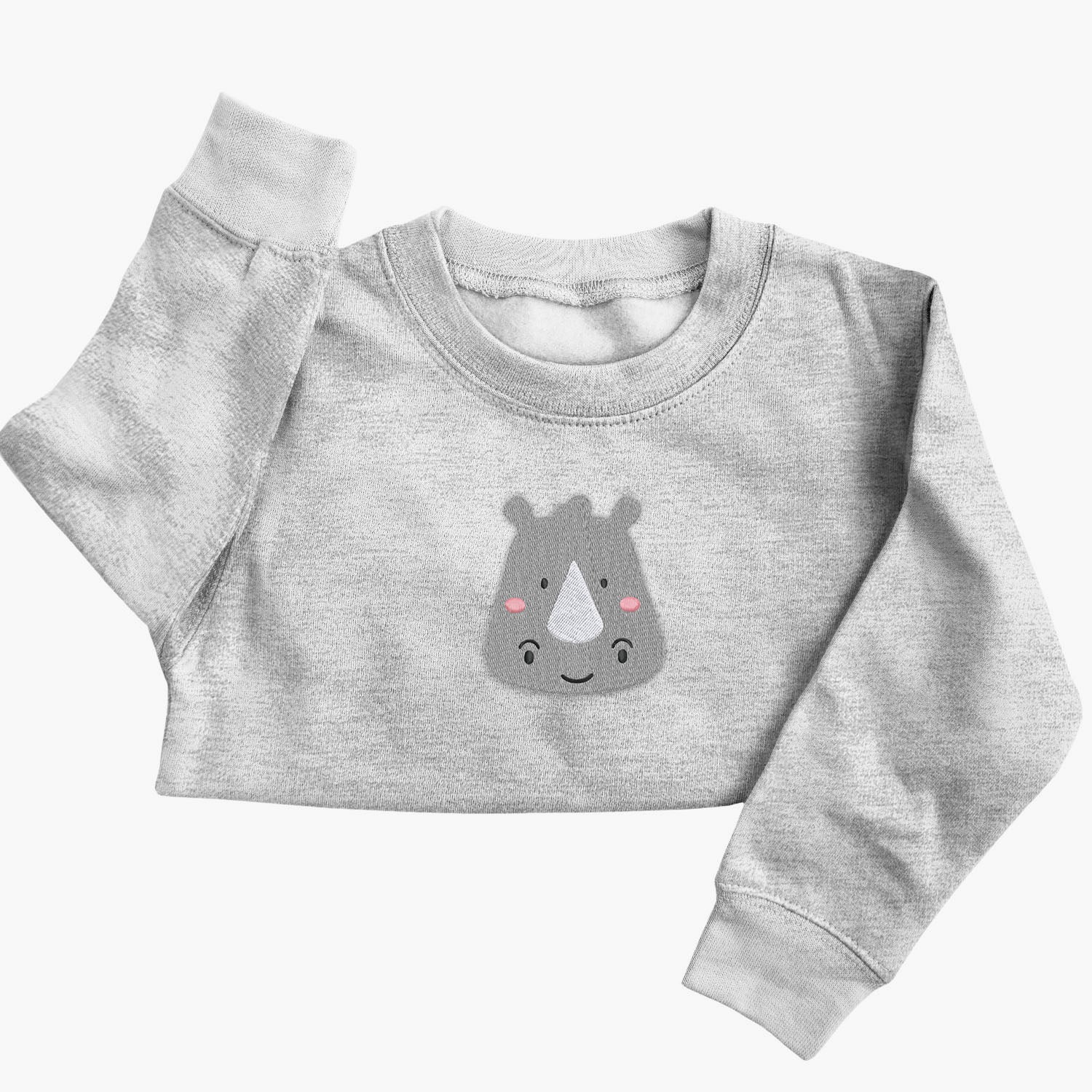 Personalised 'On The Wild Side' Embroidered Children's Rhino Jumper