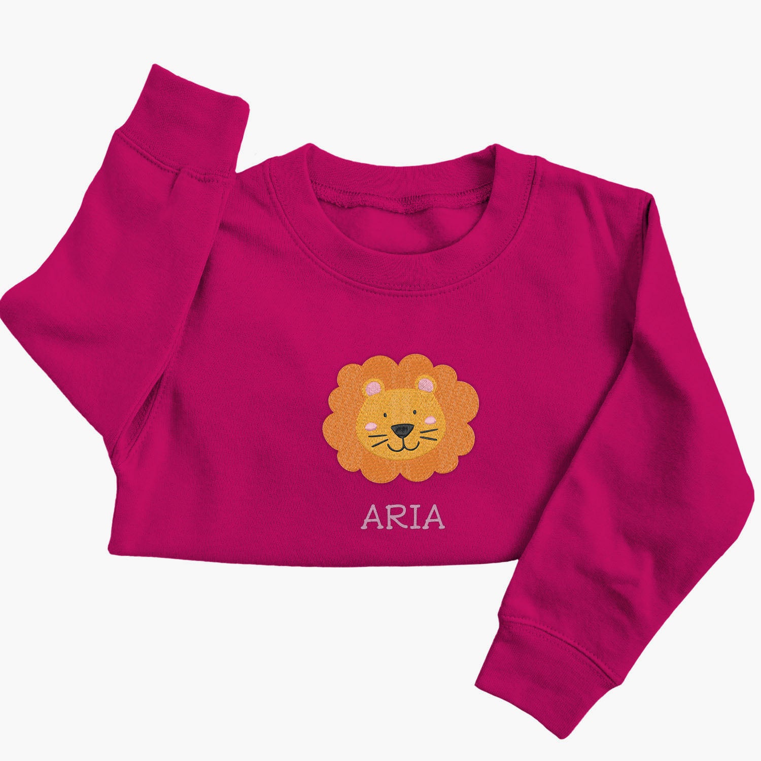 Personalised 'On The Wild Side' Embroidered Children's Lion Jumper