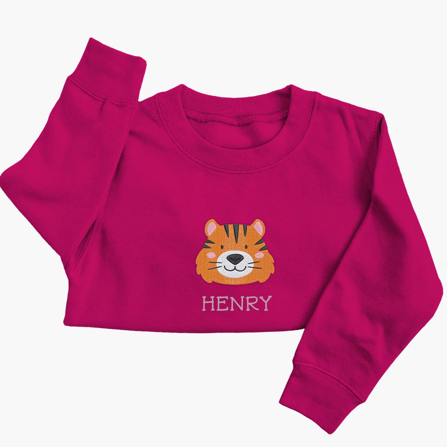 Personalised 'On The Wild Side' Embroidered Children's Tiger Jumper