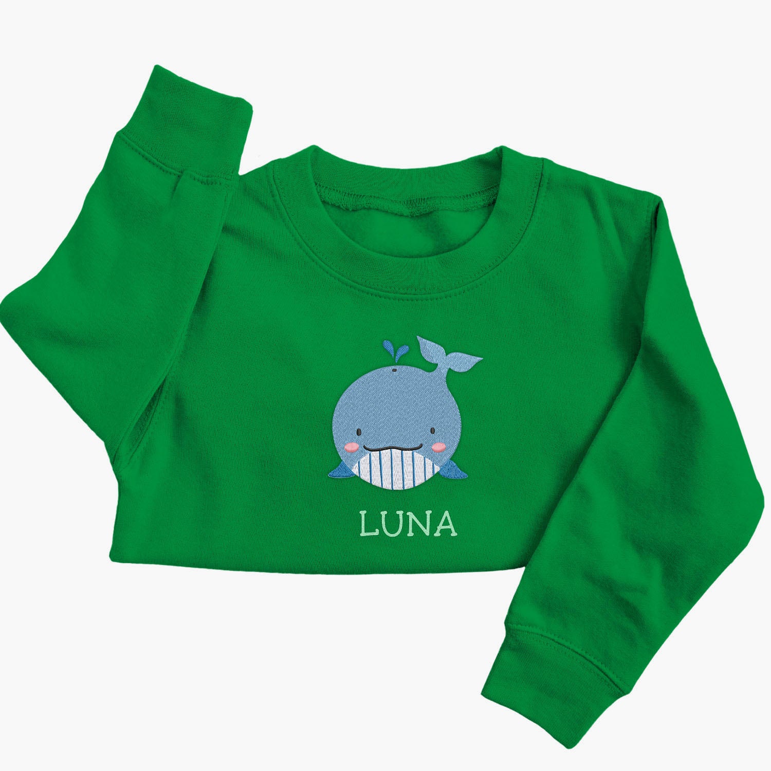 Personalised 'On The Wild Side' Embroidered Children's Whale Jumper