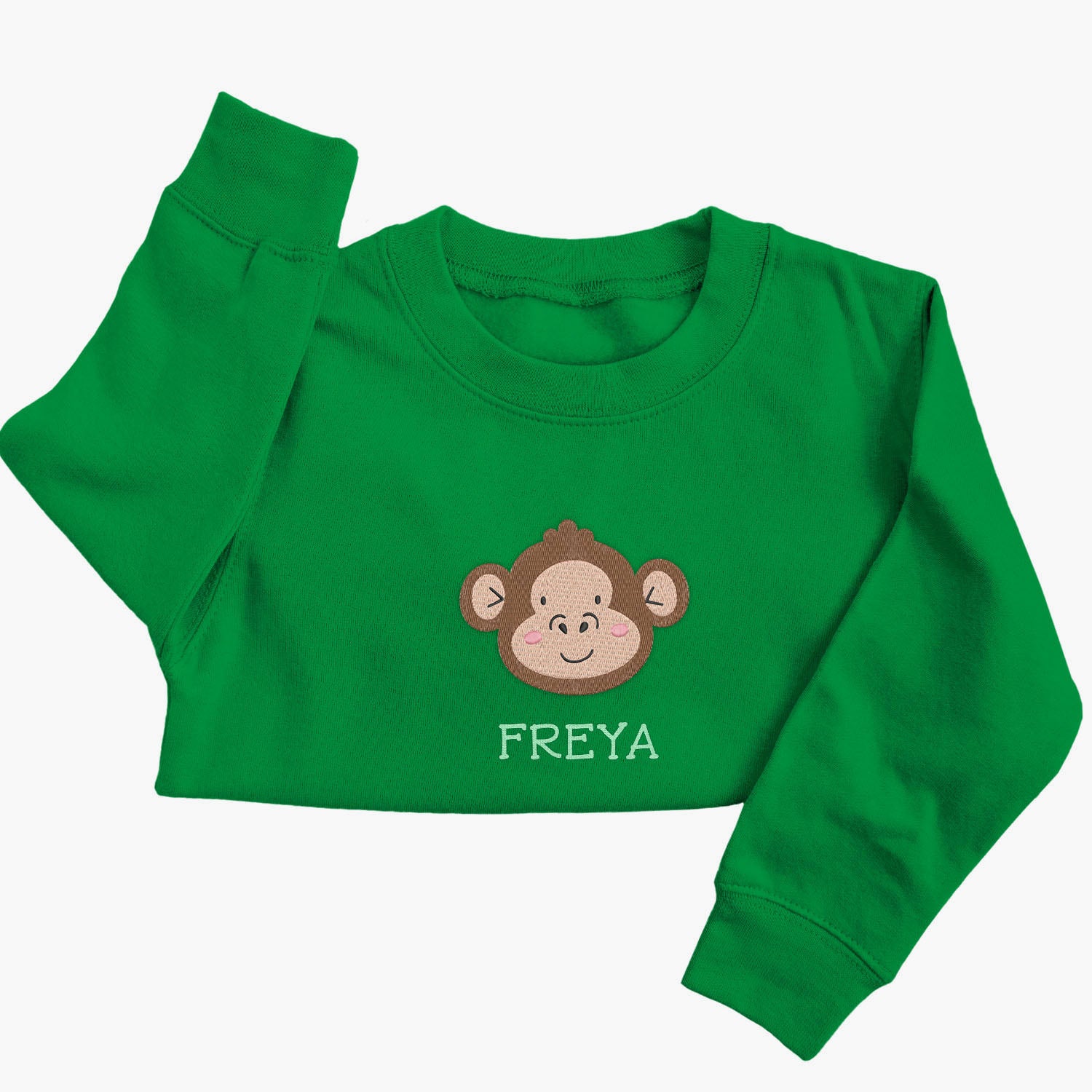 Personalised 'On The Wild Side' Embroidered Children's Monkey Jumper