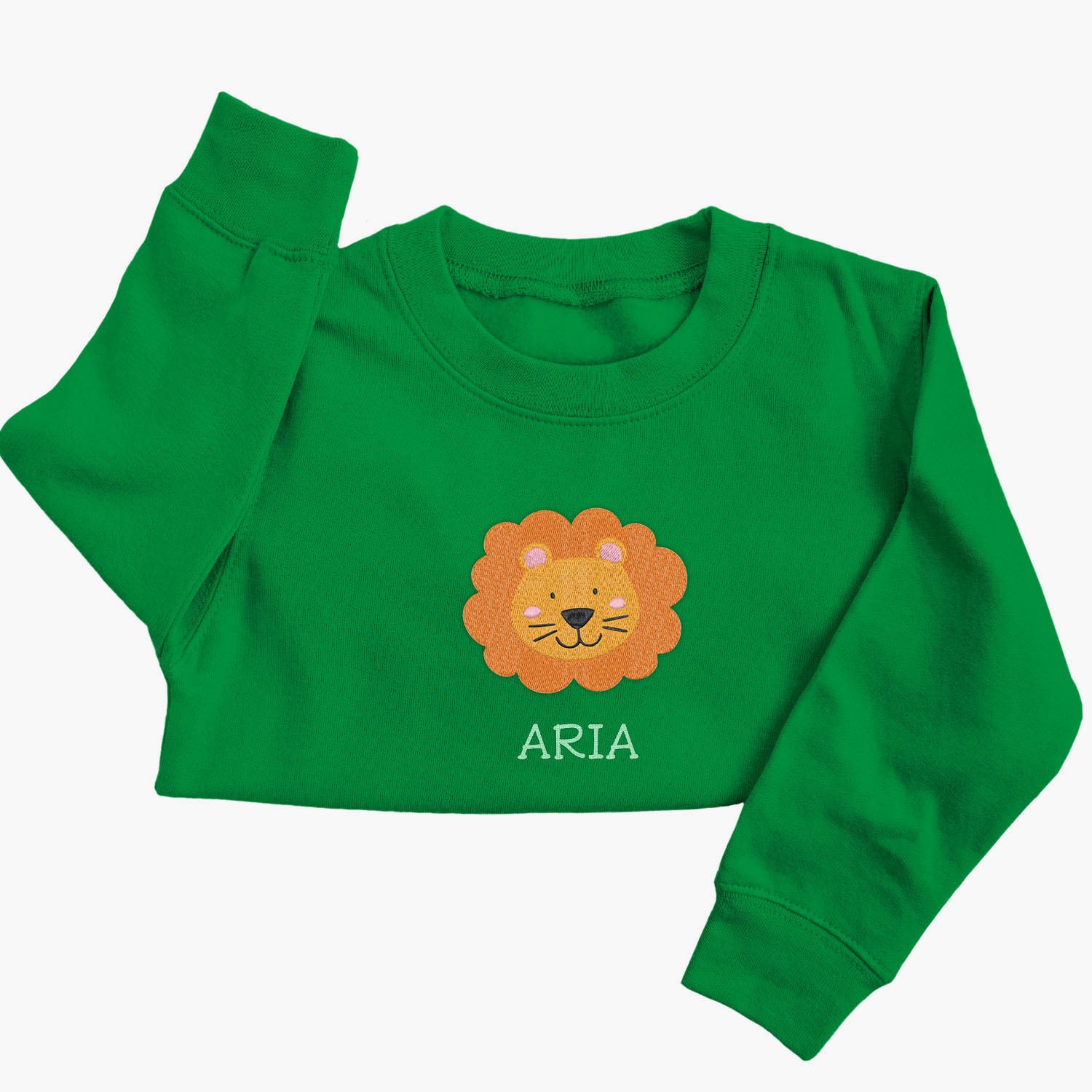 Personalised 'On The Wild Side' Embroidered Children's Lion Jumper