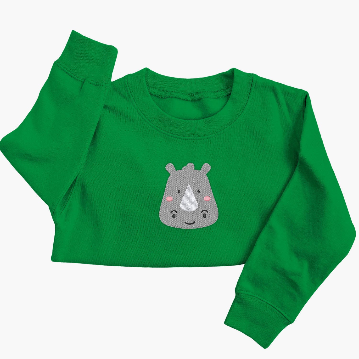 Personalised 'On The Wild Side' Embroidered Children's Rhino Jumper